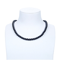 Strand of beads, Tourmaline (black), 07mm