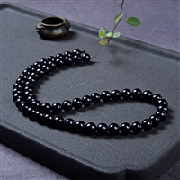 Strand of beads, Tourmaline (black), 07mm