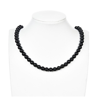 Strand of beads, Tourmaline (black), 08mm