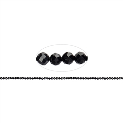 141380111220 Rang de collier, Schorl (tige), à facettes, 03mm (38cm) | Marco Schreier