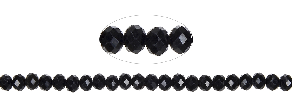 Strand Button, Tourmaline (black), 02 x 04mm, faceted