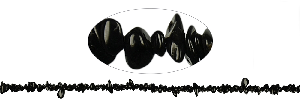 Strand splinter, Tourmaline (black), 02-04 x 05-10mm (88cm)