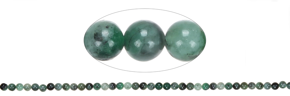 Filo di perline, smeraldo, 04 mm (39 cm)