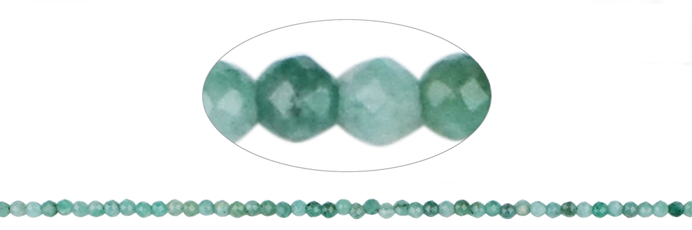 Filo di perline, smeraldo, sfaccettato, 03 mm (39 cm)