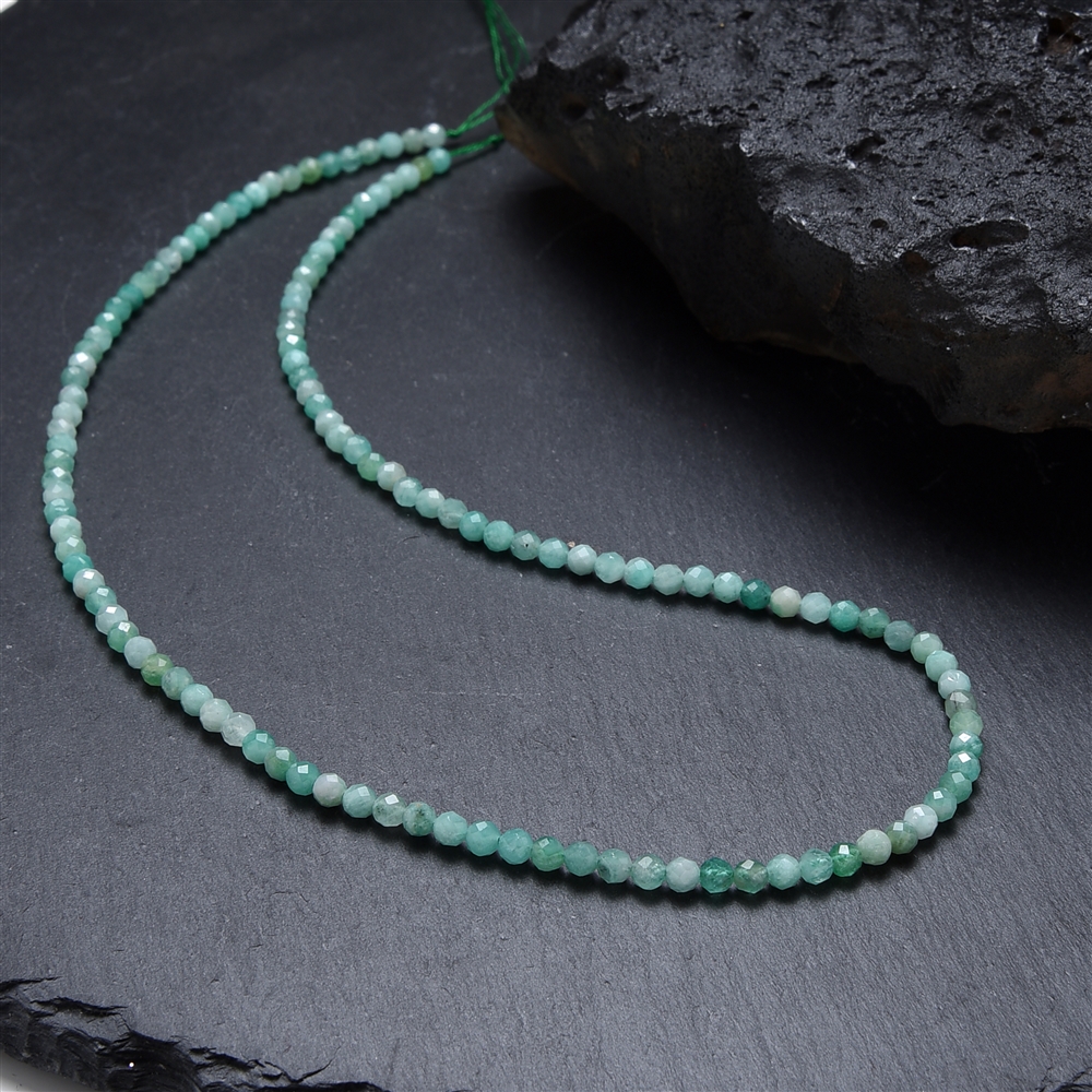 String Beads, Emerald, 03mm, faceted