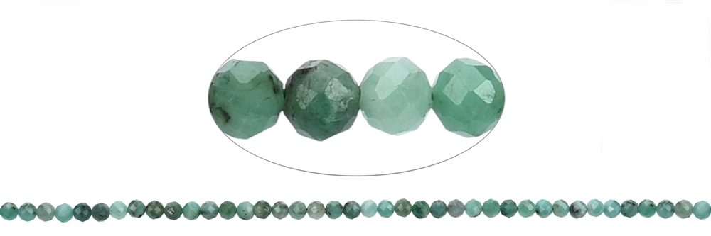 strand of beads, emerald, faceted, 04mm (39cm)