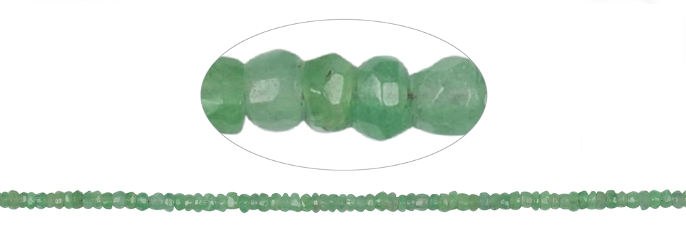 Strand Roundel, Emerald, Faceted, 03mm