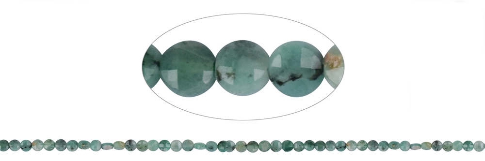 Strand Coin, Emerald, Faceted, 03 x 02mm (39cm)