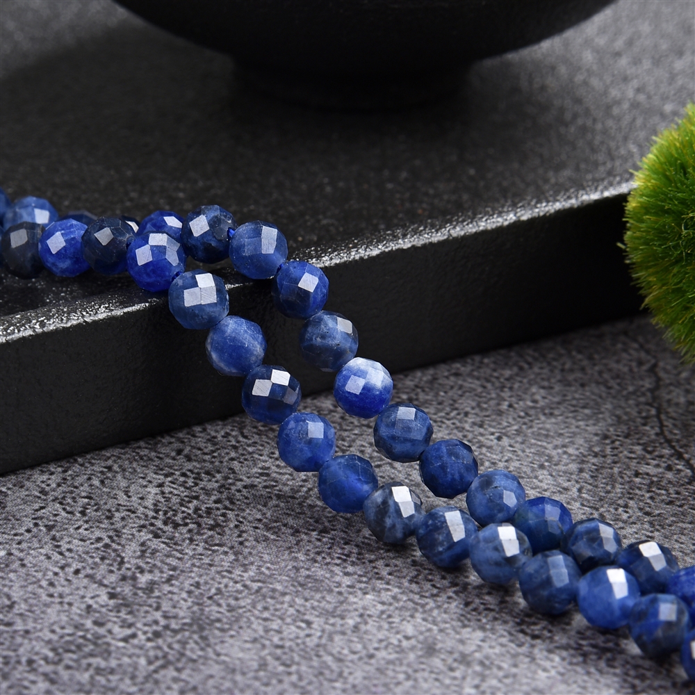 String Beads, Sodalite A, faceted, 05mm