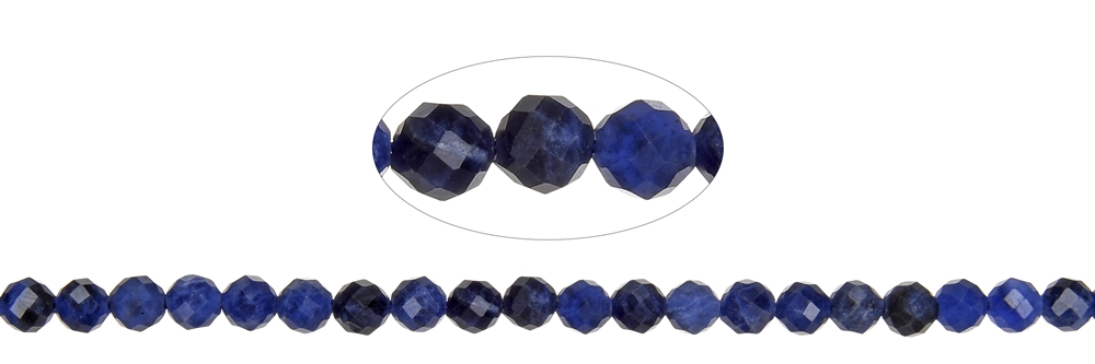 String Beads, Sodalite A, faceted, 05mm