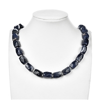 Strand rectangle, Sodalite, faceted, 15 x 11-12mm