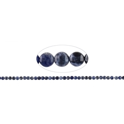 141460327120 Strand Coin, Sodalite, 06mm, faceted (39cm) | wholesaler gems & healing stones