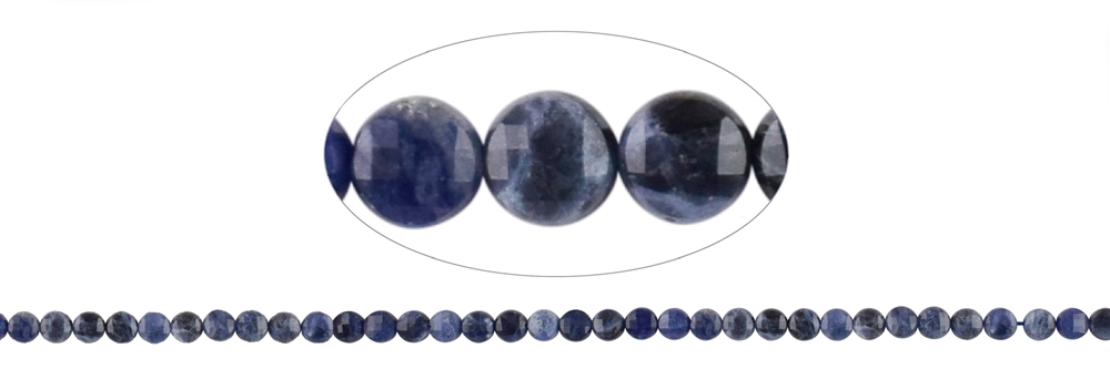 Strand Coin, Sodalite, 06mm, faceted (39cm)