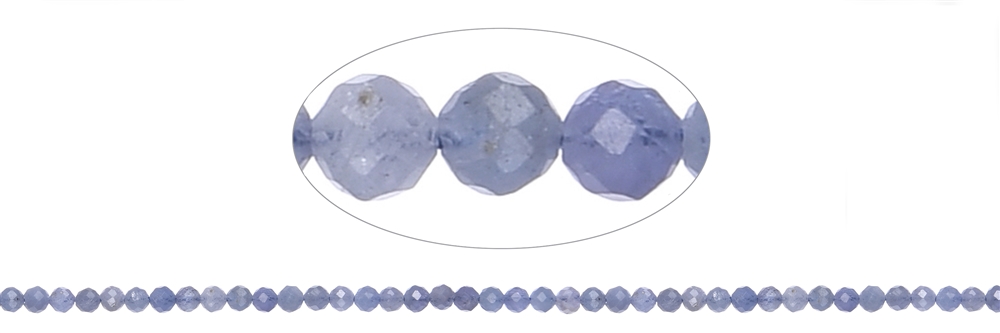 Rang de collier boules, tanzanite AA, 03mm, facettes (39cm)