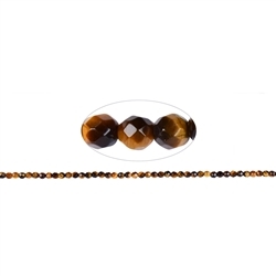 141530101620 Rang de collier boules, Oeil-de-tigre, facettes, 04mm | Marco Schreier