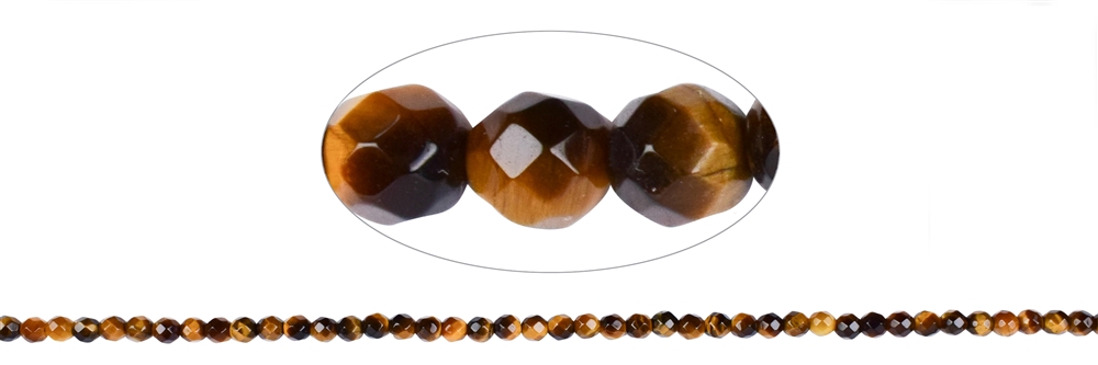 strand beads, Tiger's Eye, faceted, 04mm