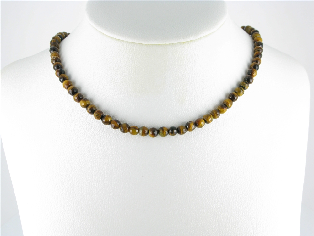 strand beads, Tiger's Eye, faceted, 06mm