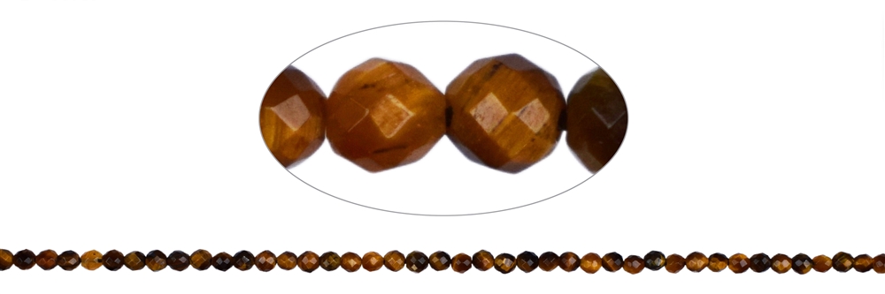 strand beads, Tiger's Eye, faceted, 02mm