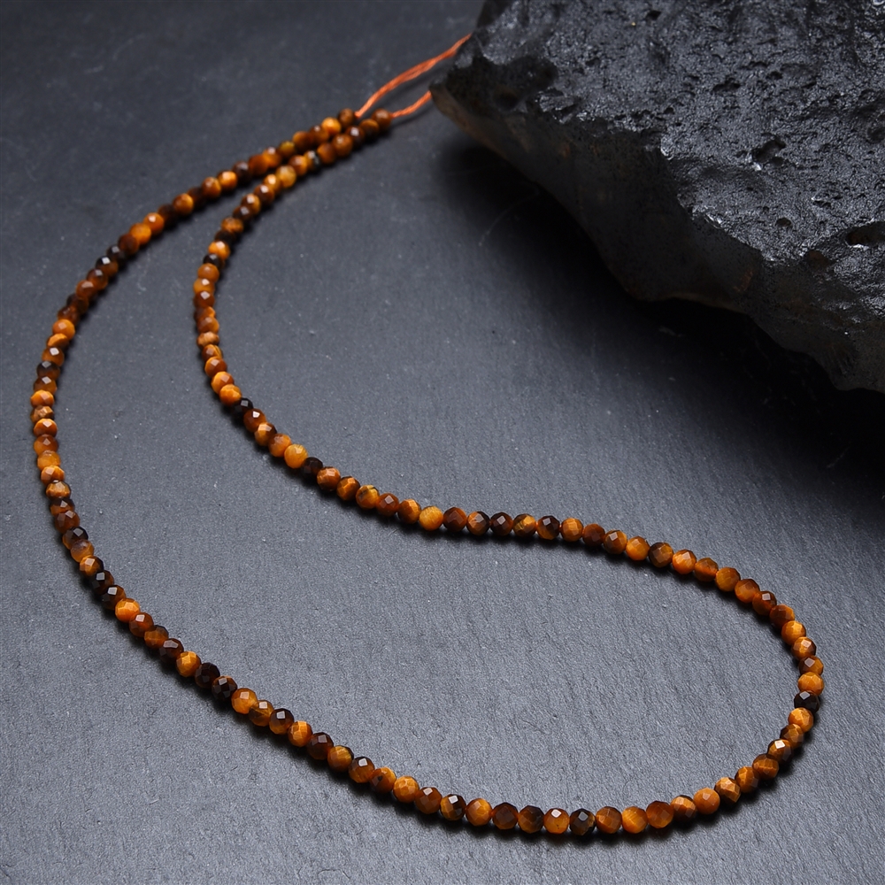 String Beads, Tiger's Eye (gold), 03mm, faceted