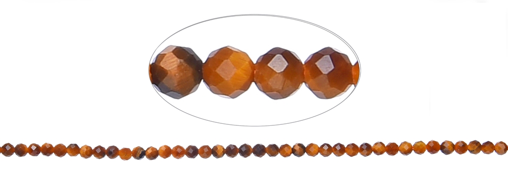 String Beads, Tiger's Eye (gold), 03mm, faceted