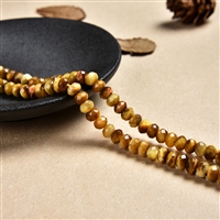strand button, Tiger's Eye (yellow), faceted, 05 x 08mm (38cm)