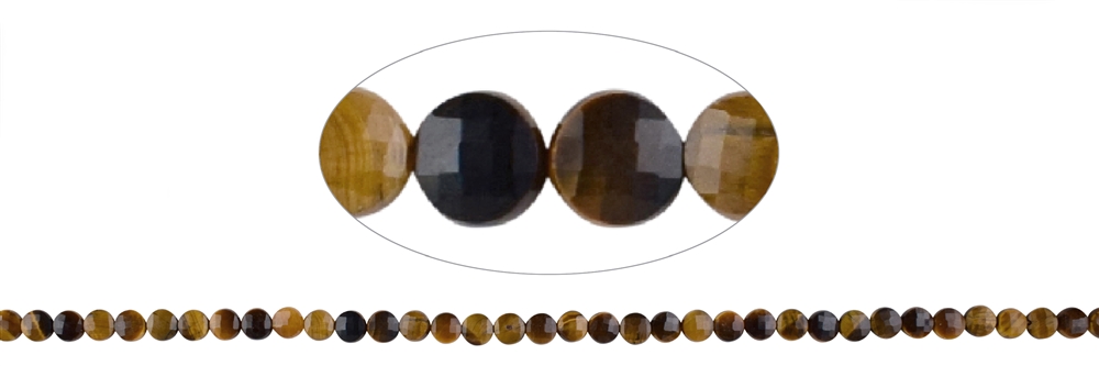 Strand Coin, Tiger's Eye (gold), 06mm, faceted (39cm)