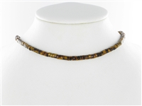 Rang de collier "Heishi", Oeil-de-tigre (Or), 02 x 04mm
