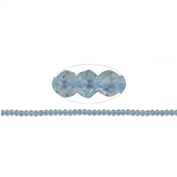 141540101620 Rang de colliers boules/boutons, Topaze (bleue), à facettes, 04mm (39cm) | Marco Schreier