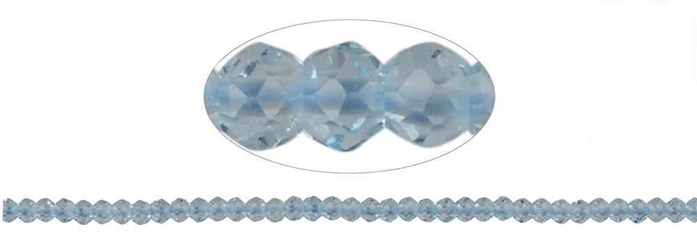 String Beads/Button, Topaz (blue), faceted, 04mm (39cm)