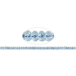 141540300522 Button strand, Topaz (blue), 02-03 x 04mm, faceted | Marco Schreier