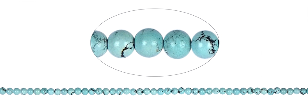 Strand of beads, Turquoise (stab.), 04mm