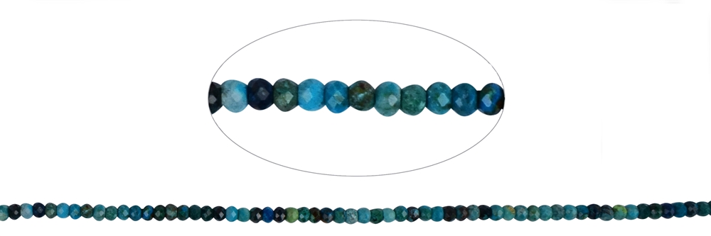 Strand Button, Turquoise (stab.), faceted, 02 x 03mm (39cm)