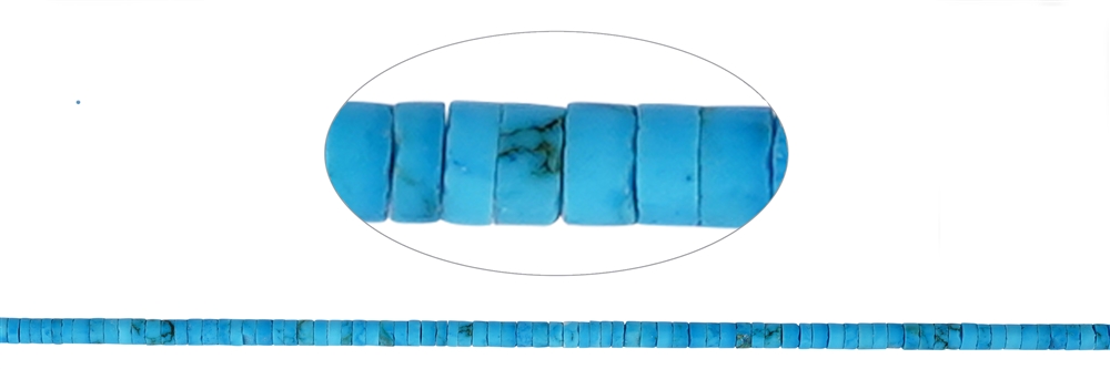 Rang de collier "Heishi", Turquoise (stab.), 01,5-02,5 x 03,5mm