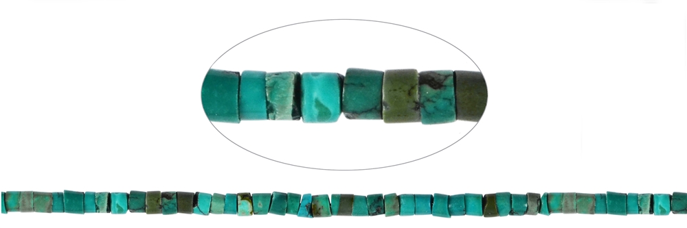Rang de collier "Heishi", Turquoise (stab.), 02-04 x 04mm