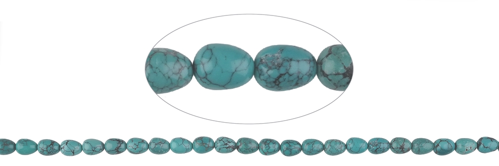 Drop strand, Turquoise (stab.), 06 - 09mm