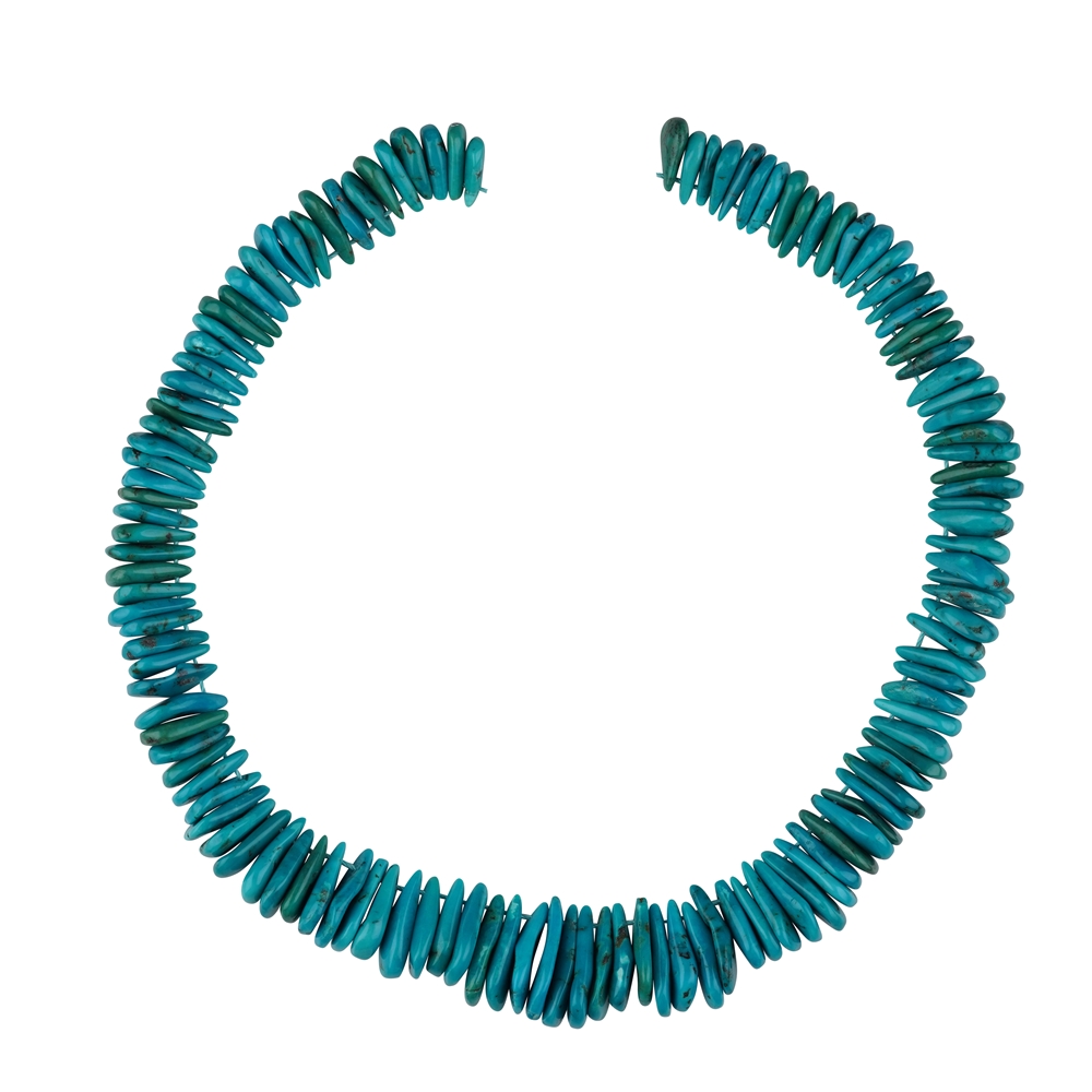 Rang de collier plat, Turquoise (stab.), 02-03 x 13-23mm (44cm)