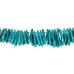 141550512220 Rang de collier plat, Turquoise (stab.), 02-03 x 13-23mm (44cm) | Marco Schreier