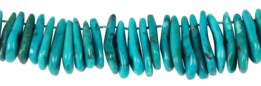Rang de collier plat, Turquoise (stab.), 02-03 x 13-23mm (44cm)