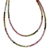 strand of beads, Tourmaline (multicolour), faceted, 02mm (42cm)