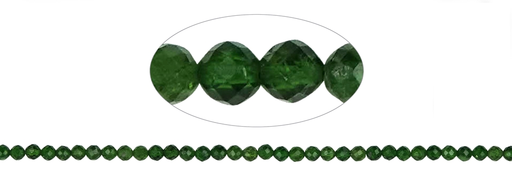 Rang de collier boules, Tourmaline (verte), facettes, 03mm (39cm)