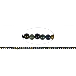 141560112927 Rang de collier boules, Indigolite (vert olive, bleu), 04,5mm (39cm) | Marco Schreier