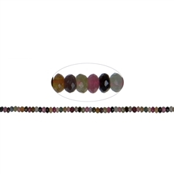 141560304520 Button strand, Tourmaline (multicolour), faceted, 03 x 05mm | Marco Schreier