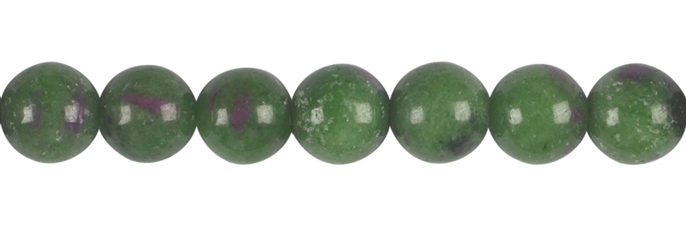 Filo di perle, zoisite con rubino, 09 mm (39 cm)