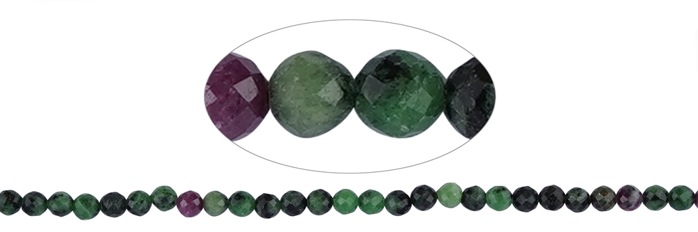 strand ball, Zoisite with Ruby, faceted, 06mm (39cm)