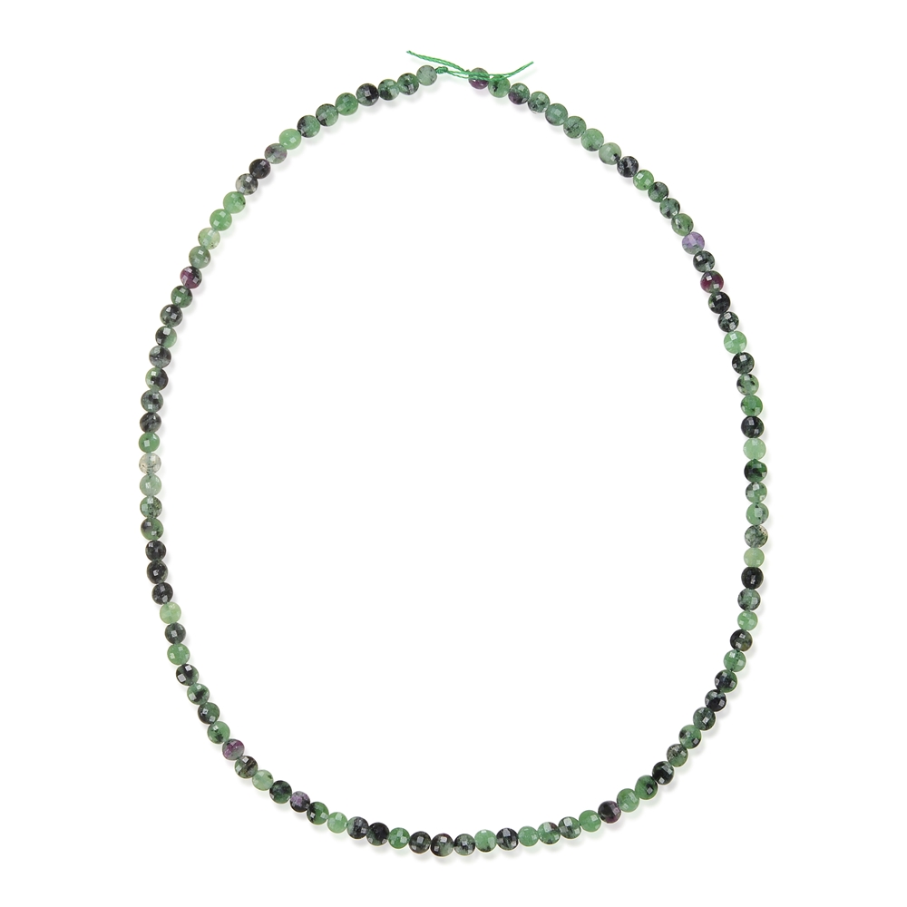 Strand Coin, Zoisite with Ruby, 04 x 02mm, faceted (39cm)