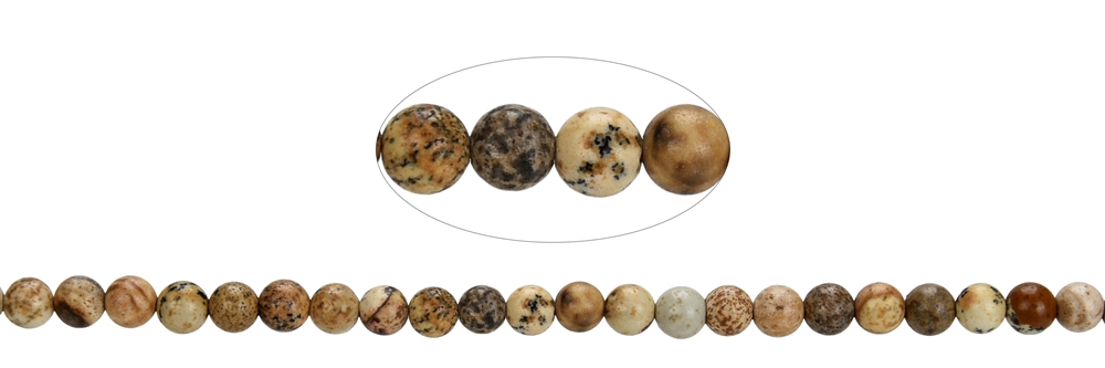 Filo di perle, diaspro (diaspro paesaggio), 04 mm (39 cm)