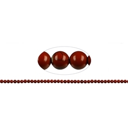 141650100220 Rang de collier boules, Jaspe (rouge), 03mm | Marco Schreier