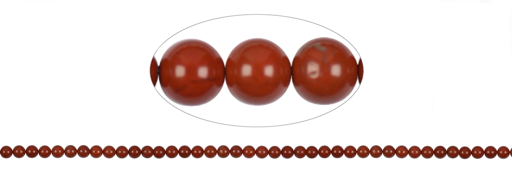 Rang de collier boules, Jaspe (rouge), 04mm