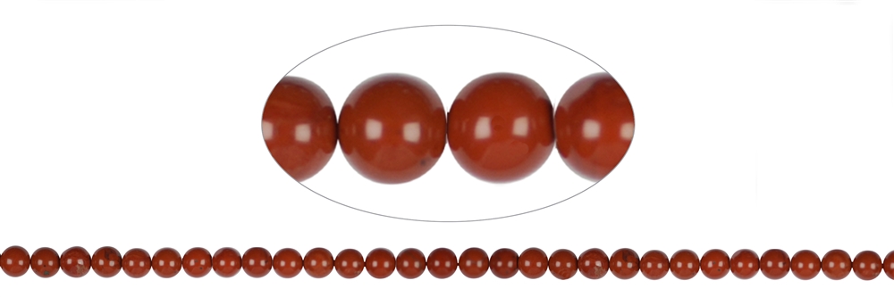 Rang de collier boules, Jaspe (rouge), 06mm