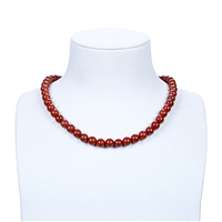 Strand of beads, Jasper (red), 08mm